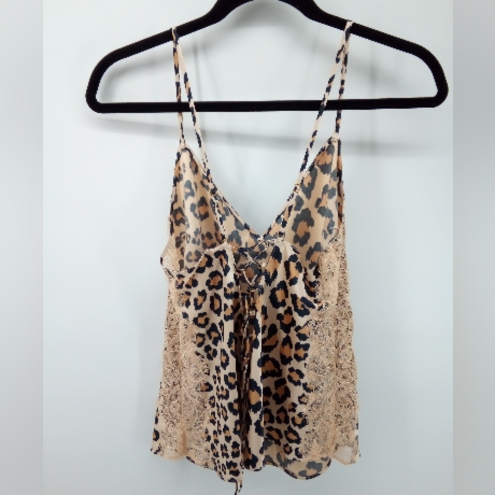 Victoria's Secret 2019 Animal Print Babydoll Nude Lace Cheetah Leopard Top M